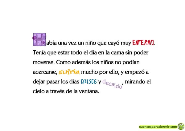 Un cuento con dibujos para aprender a estar pendiente de los niños enfermos